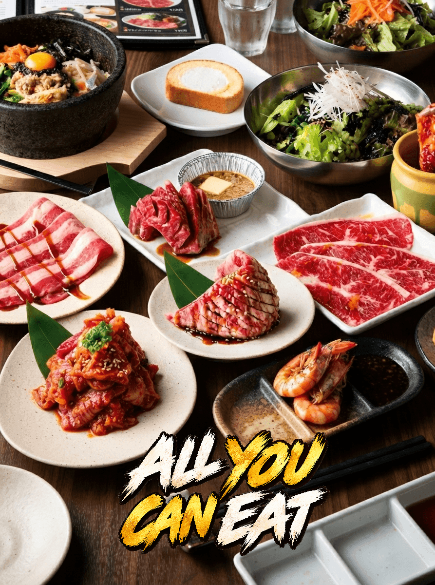 The grill counter at Yakiniku King